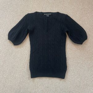 Ralph Lauren Women's Black V-Neck Sweater